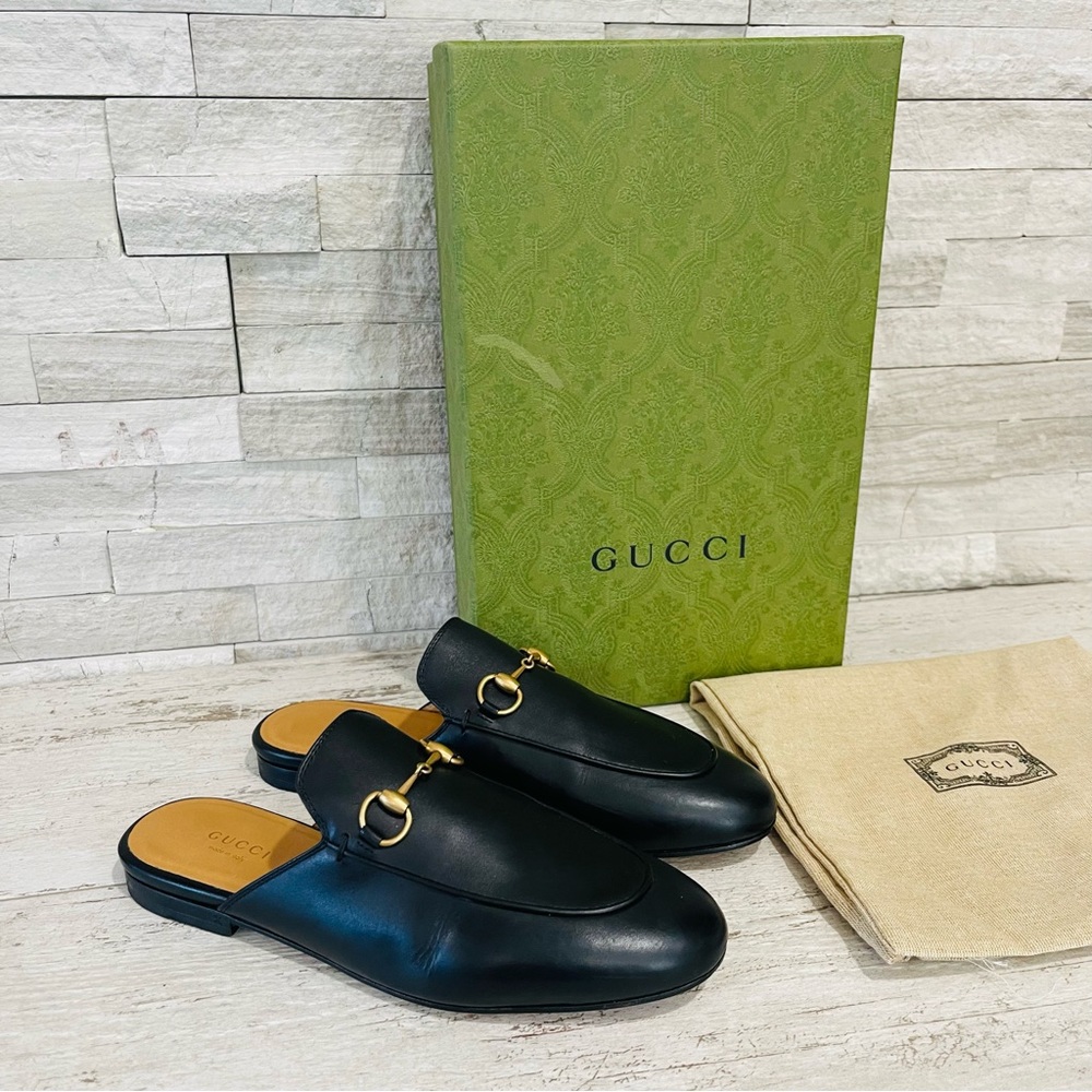 Gucci Princetown Horsebit Leather Slipper Mule Black Women’s Size 36.5